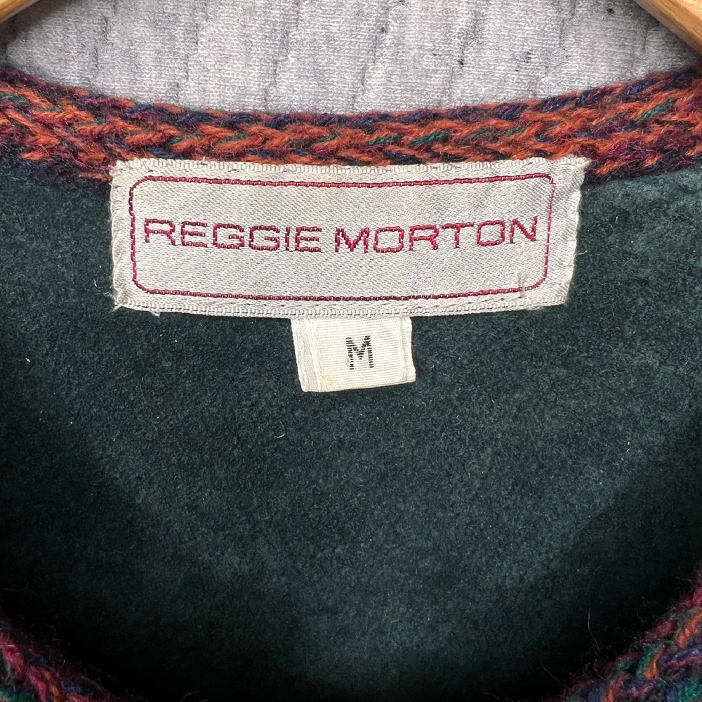 Vintage 80s Reggie Morton Tapestry Suede Vest Colonial Colorful Cottage Designer - Picture 3 of 5